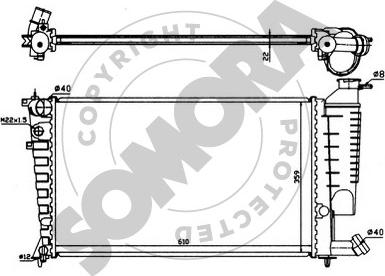 Somora 220541 - Радіатор, охолодження двигуна autocars.com.ua