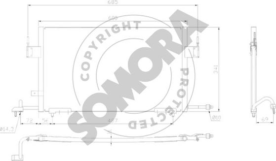 Somora 220560 - Конденсатор, кондиціонер autocars.com.ua