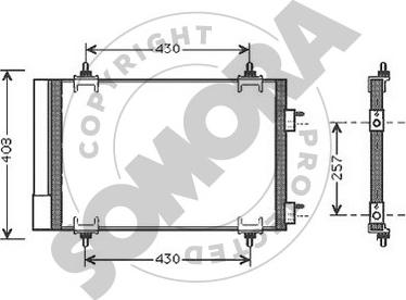 Somora 220760B - Конденсатор, кондиціонер autocars.com.ua