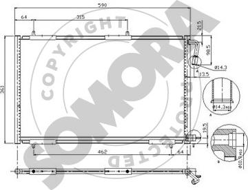 Somora 221360A - Конденсатор, кондиціонер autocars.com.ua