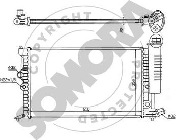 Somora 223240D - Радіатор, охолодження двигуна autocars.com.ua