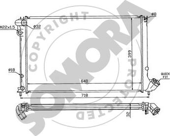 Somora 223240F - Радіатор, охолодження двигуна autocars.com.ua