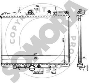 Somora 223240G - Радіатор, охолодження двигуна autocars.com.ua