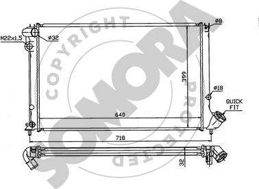 Somora 223240J - Радіатор, охолодження двигуна autocars.com.ua