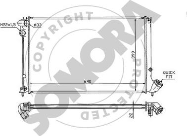 Somora 223240K - Радіатор, охолодження двигуна autocars.com.ua