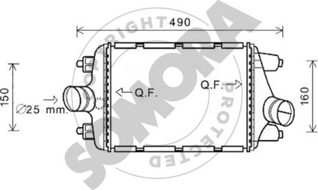 Somora 231245L - Интеркулер autocars.com.ua