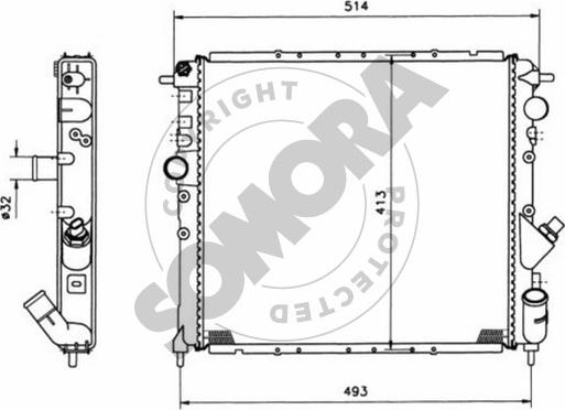 Somora 240744 - Радіатор, охолодження двигуна autocars.com.ua