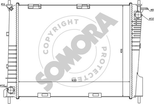 Somora 241140D - Радіатор, охолодження двигуна autocars.com.ua