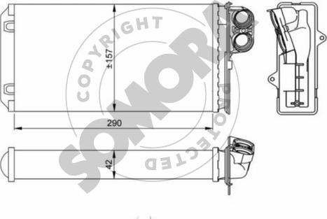 Somora 242050D - Теплообмінник, опалення салону autocars.com.ua