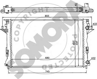 Somora 242240D - Радіатор, охолодження двигуна autocars.com.ua