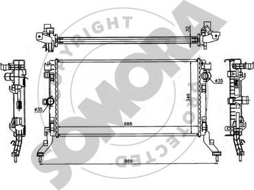 Somora 242440A - Радіатор, охолодження двигуна autocars.com.ua