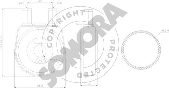Somora 243065 - Масляний радіатор, рухове масло autocars.com.ua