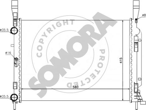 Somora 244540 - Радіатор, охолодження двигуна autocars.com.ua