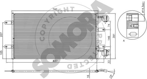 Somora 245160B - Конденсатор, кондиціонер autocars.com.ua