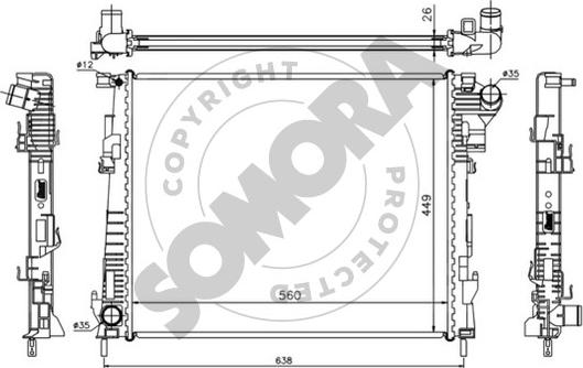 Somora 245240 - Радіатор, охолодження двигуна autocars.com.ua