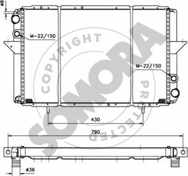 Somora 245440 - Радіатор, охолодження двигуна autocars.com.ua