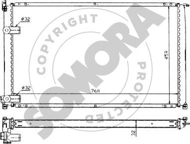 Somora 245540 - Радіатор, охолодження двигуна autocars.com.ua