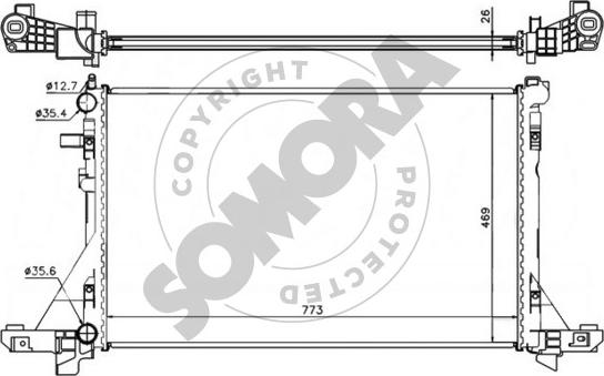 Somora 245740 - Радіатор, охолодження двигуна autocars.com.ua
