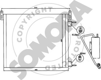 Somora 271360B - Конденсатор, кондиціонер autocars.com.ua