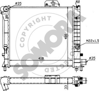 Somora 272040 - Радіатор, охолодження двигуна autocars.com.ua