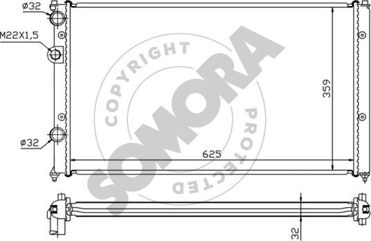 Somora 280244B - Радіатор, охолодження двигуна autocars.com.ua