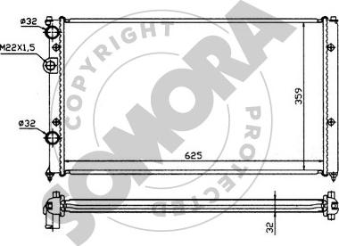 Somora 280244 - Радіатор, охолодження двигуна autocars.com.ua