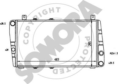 Somora 290140 - Радіатор, охолодження двигуна autocars.com.ua
