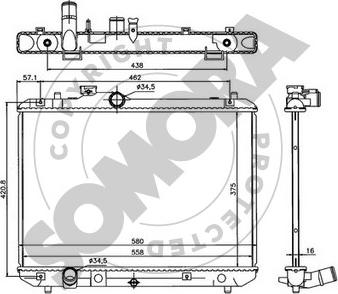 Somora 301540 - Радіатор, охолодження двигуна autocars.com.ua