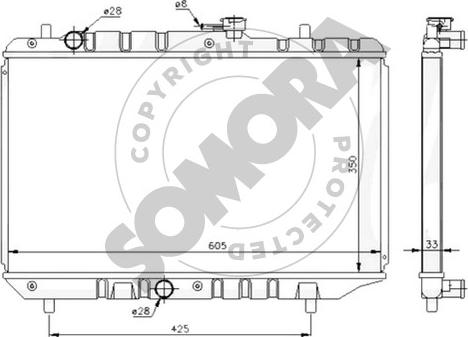 Somora 302040C - Радіатор, охолодження двигуна autocars.com.ua
