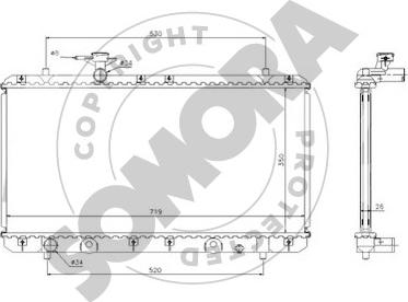 Somora 303040 - Радіатор, охолодження двигуна autocars.com.ua