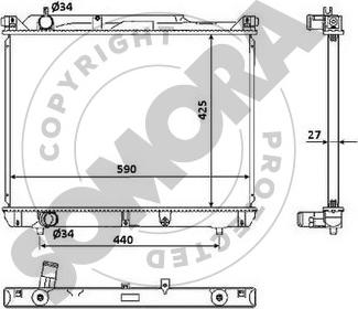 Somora 305040D - Радіатор, охолодження двигуна autocars.com.ua