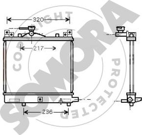Somora 307040 - Радіатор, охолодження двигуна autocars.com.ua