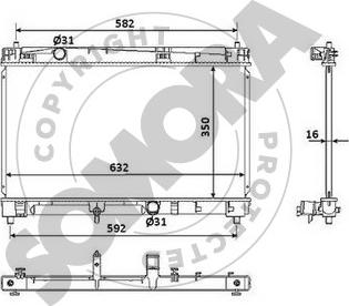 Somora 310340A - Радіатор, охолодження двигуна autocars.com.ua