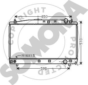 Somora 311740J - Радіатор, охолодження двигуна autocars.com.ua