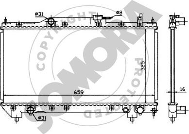 Somora 311740 - Радіатор, охолодження двигуна autocars.com.ua