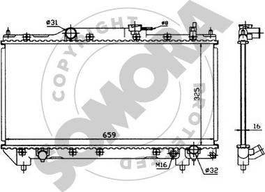 Somora 311742 - Радіатор, охолодження двигуна autocars.com.ua