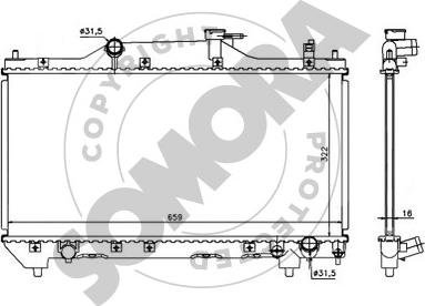 Somora 311745 - Радіатор, охолодження двигуна autocars.com.ua