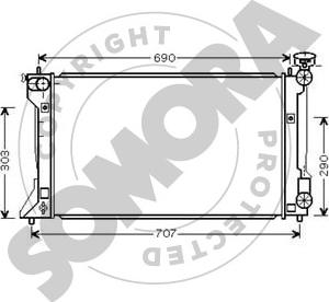 Somora 311840C - Радіатор, охолодження двигуна autocars.com.ua