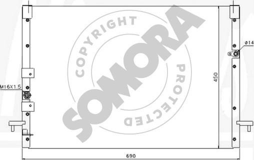 Somora 312160A - Конденсатор, кондиціонер autocars.com.ua