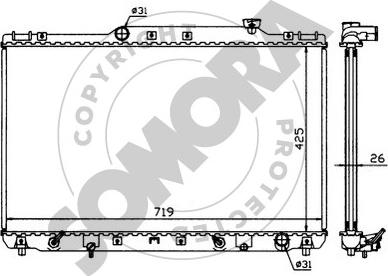 Somora 313141 - Радіатор, охолодження двигуна autocars.com.ua