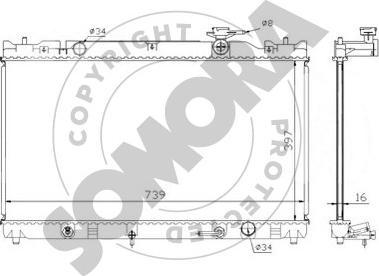 Somora 313340A - Радіатор, охолодження двигуна autocars.com.ua