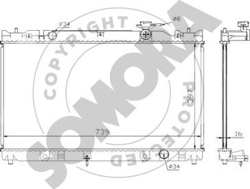 Somora 313340 - Радіатор, охолодження двигуна autocars.com.ua