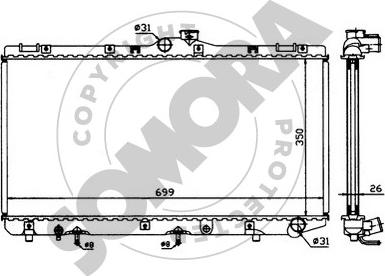 Somora 314144 - Радіатор, охолодження двигуна autocars.com.ua