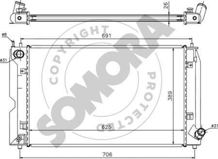 Somora 318140C - Радіатор, охолодження двигуна autocars.com.ua