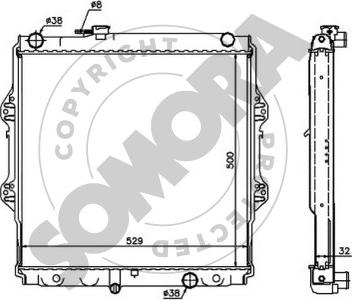 Somora 318740A - Радіатор, охолодження двигуна autocars.com.ua