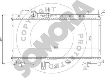 Somora 331140A - Радіатор, охолодження двигуна autocars.com.ua