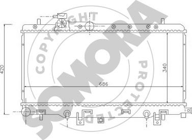 Somora 331140 - Радіатор, охолодження двигуна autocars.com.ua