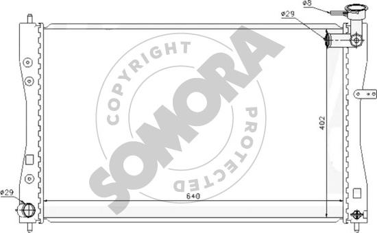 Somora 342040A - Радіатор, охолодження двигуна autocars.com.ua