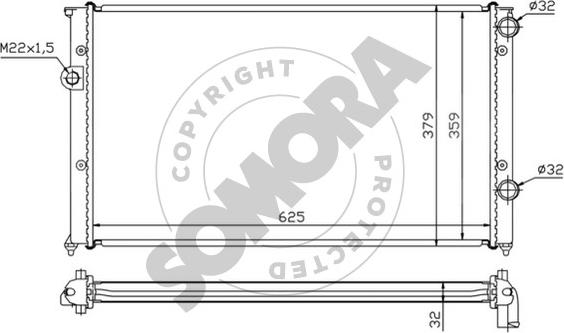 Somora 350841A - Радіатор, охолодження двигуна autocars.com.ua