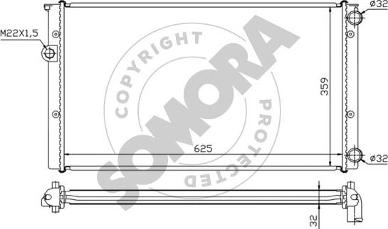 Somora 350844A - Радіатор, охолодження двигуна autocars.com.ua